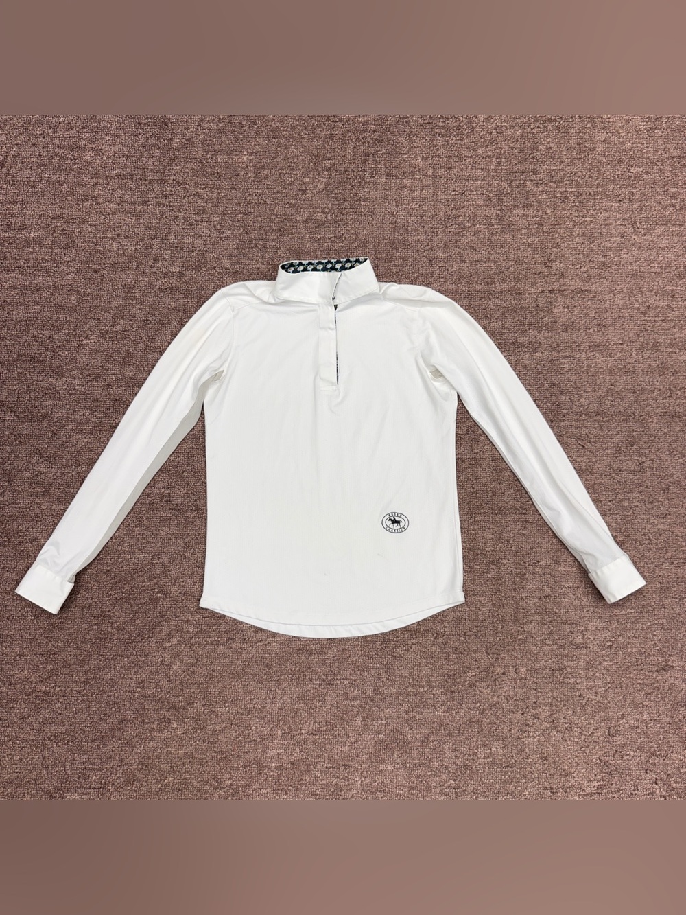 Child’s Large White Essex Classics Long Sleeve Horseback Riding Show Shirt